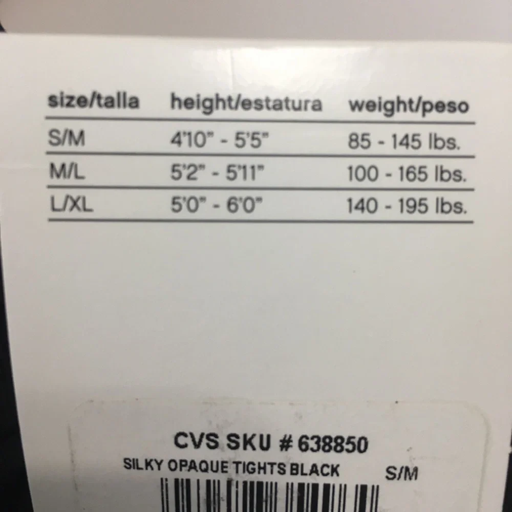 Hanes Silky Opaque Black Tights